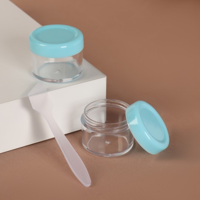 Набор баночек для хранения, 3 предмета: 2 баночки 15 мл, лопатка, цвет МИКС - Фото 1