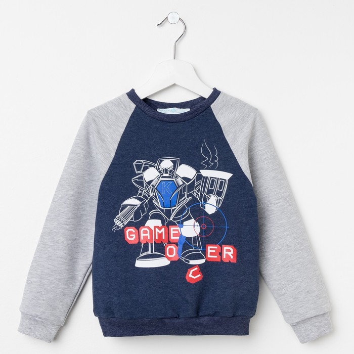 Свитшот KAFTAN "Game over" р.34 (122-128 см), синий/серый - Фото 1