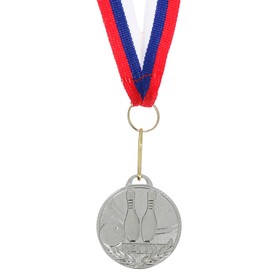 Медаль призовая, 2 место, серебро, d=3,5 см