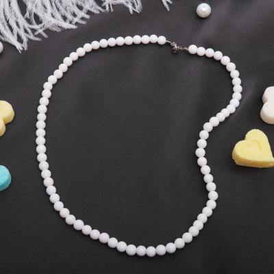 Бусы шар №6 «Агат белый», 45см