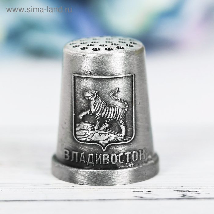 Напёрсток сувенирный «Владивосток», чернёное серебро - Фото 1
