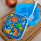 Ланч - бокс квадратный с секциями и ложкой «Динозавр», 400 мл - Фото 2