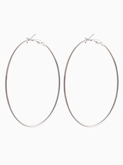 Серьги кольца QF «Классика», d=7 см, цвет серебро