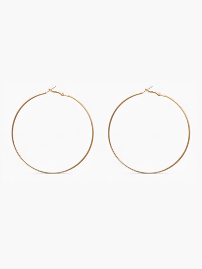 Серьги кольца QF «Классика», d=8 см, цвет золото