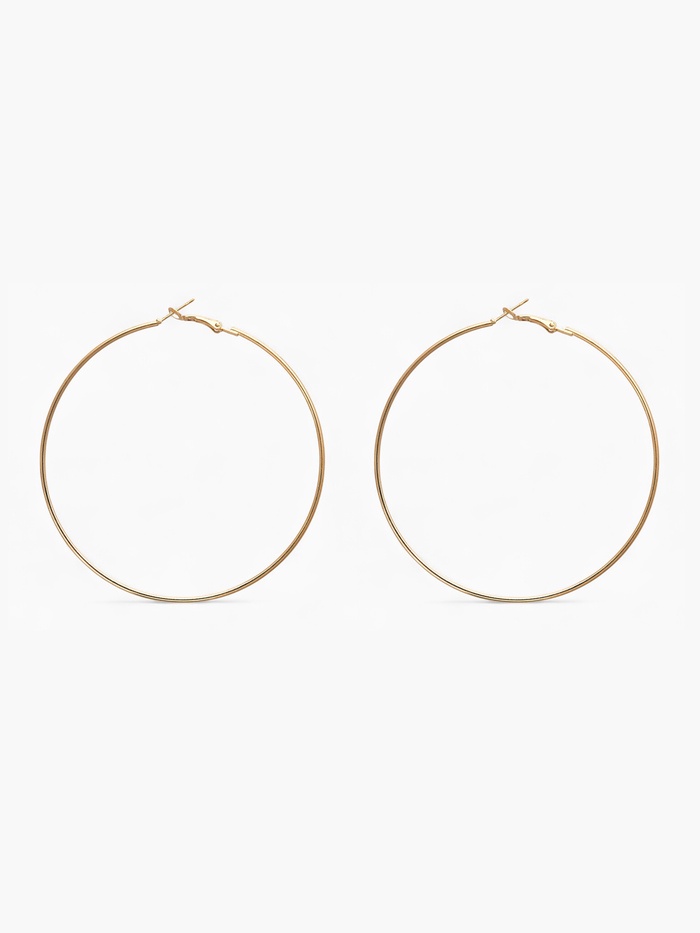 Серьги кольца QF «Классика», d=8 см, цвет золото - Фото 1