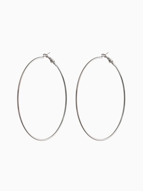 Серьги кольца QF «Классика», d=8 см, цвет серебро  (артикул 531402)  большой выбор товаров оптом и в розницу по низким ценам с доставкой