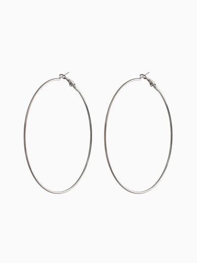 Серьги кольца QF «Классика», d=8 см, цвет серебро