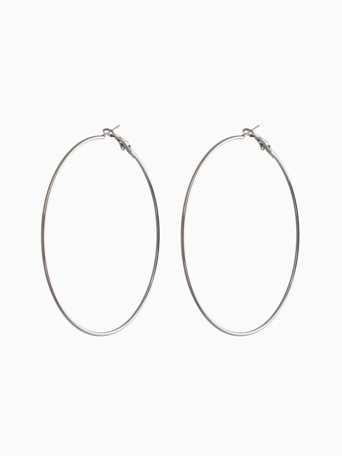 Серьги кольца QF «Классика», d=8 см, цвет серебро - Фото 1