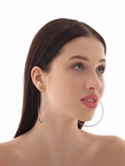 Серьги кольца QF «Классика», d=8 см, цвет серебро - Фото 5