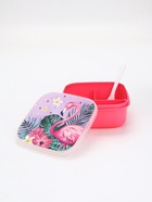 Ланч - бокс квадратный с секциями и ложкой «Фламинго», 400 мл - Фото 2