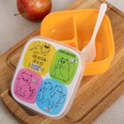 Ланч - бокс квадратный с секциями и ложкой «Кот», 400 мл - Фото 2