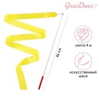 Лента гимнастическая с палочкой Grace Dance, 4 м, цвет желтый - Фото 1
