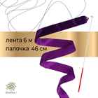 Лента для художественной гимнастики с палочкой Grace Dance, 6 м, цвет фиолетовый - фото 108374744