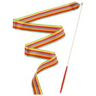 Лента для художественной гимнастики с палочкой Grace Dance, 4 м, цвет радуга - Фото 3