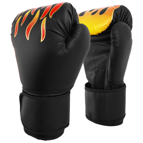 Перчатки боксёрские, чёрные, размер 12 oz
