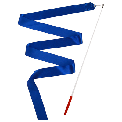 Лента гимнастическая с палочкой, 6 м, цвет синий