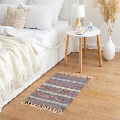 Ковер «Этель. СТРАЙП», вид 1, размер 50×80 см (± 3 см), хлопок, МИКС