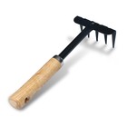 Малые прямые грабли, 5 зубцов, длина 31 см, металл, деревянная ручка, Greengo - Фото 2