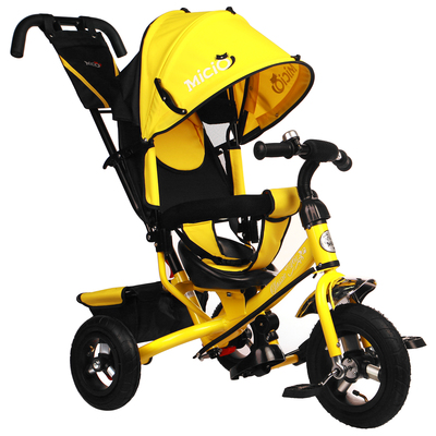 Велосипед трёхколёсный Micio Classic Air, надувные колёса 10"/8", цвет жёлтый