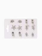 Брошь «Ассорти» зоопарк, цвет белый в серебре (неделимая фасовка 12 шт., цена за шт.) (комплект 12 шт) - фото 38479316