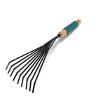 Грабли малые, веерные, пластинчатые, 9 зубцов, длина 42 см, металл, деревянная ручка с поролоном, Greengo - Фото 6