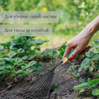 Грабли малые, веерные, пластинчатые, 9 зубцов, длина 42 см, металл, деревянная ручка с поролоном, Greengo - Фото 5