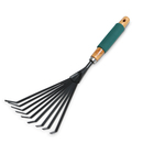 Грабли малые, веерные, пластинчатые, 9 зубцов, длина 42 см, металл, деревянная ручка с поролоном, Greengo - Фото 7