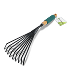 Грабли малые, веерные, пластинчатые, 9 зубцов, длина 42 см, металл, деревянная ручка с поролоном, Greengo - Фото 9