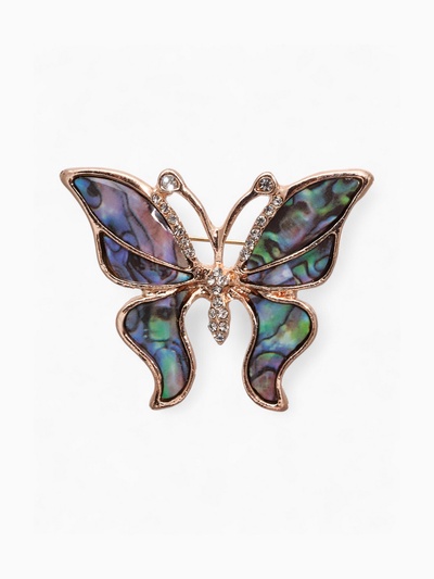Брошь «Галиотис. Летящая бабочка», в розовом золоте