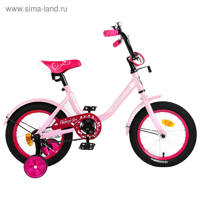 Велосипед 14" Graffiti Fashion Girl, цвет розовый - Фото 1