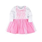 Платье детское De luxe, рост 80 см, цвет белый/розовый - Фото 1