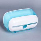 Диспенсер бумажных полотенец в листах, пластик, 23×13×14 см, цвет голубой - Фото 4