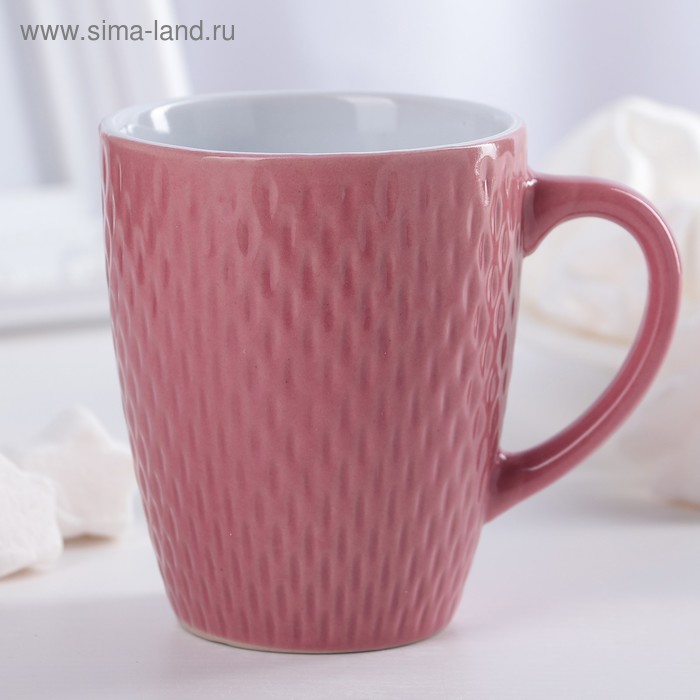 Кружка керамическая Доляна «Лилу», 190 мл, цвет розовый - Фото 1