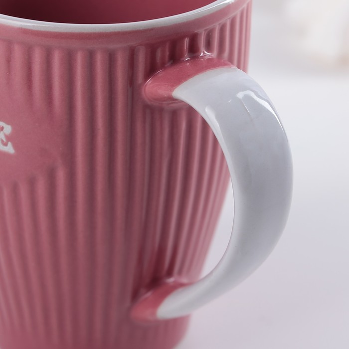 Кружка керамическая Доляна Coffee, 270 мл, цвет розовый - фото 1906981691