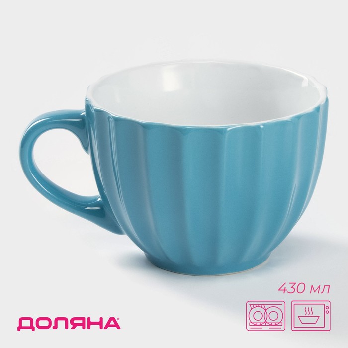 Кружка Доляна «Ноэми», 430 мл, керамика, голубая - Фото 1