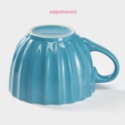 Кружка Доляна «Ноэми», 430 мл, керамика, голубая - Фото 3