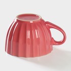 Кружка керамическая Доляна «Ноэми», 430 мл, цвет розовый - фото 4266389