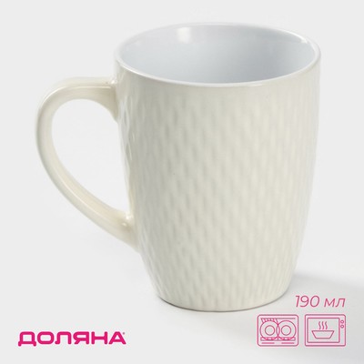 Кружка Доляна «Лилу», 190 мл, керамика, бежевая