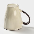 Кружка керамическая Доляна Coffee, 270 мл, цвет бежевый - Фото 3