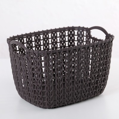 Корзина для хранения с ручками «Плетение», пластик, 14×10×8,5 см, цвет МИКС