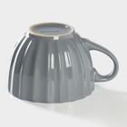 Кружка керамическая Доляна «Ноэми», 430 мл, цвет серый - Фото 3
