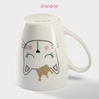 Кружка Доляна «Принцесса Мяу», 350 мл, фарфор, белая - Фото 3