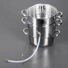 Соковарка Доляна, 5.8 л, d=23 см, стеклянная крышка, индукция, нержавеющая сталь - Фото 1