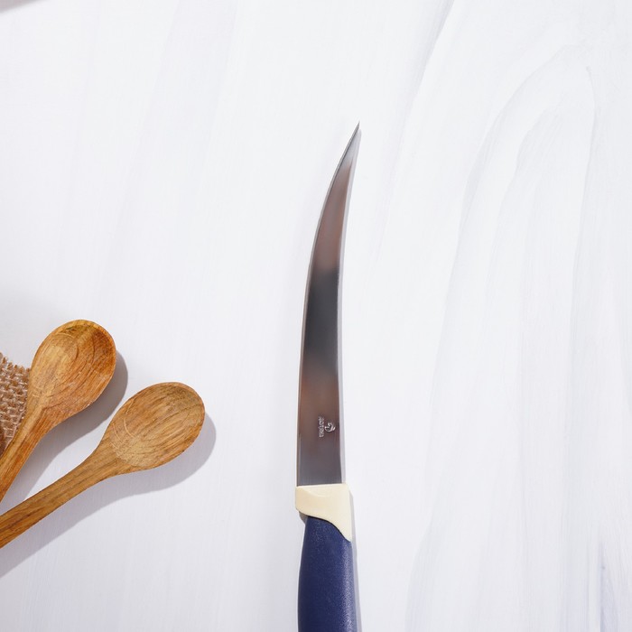 Нож кухонный для цитрусовых Доляна «Страйп», гладкое лезвие 11,5 см, цвет синий - фото 1908439584
