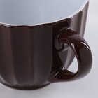 Кружка керамическая Доляна «Ноэми», 430 мл, цвет коричневый - Фото 3