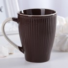 Кружка керамическая Доляна Coffee, 270 мл, цвет коричневый - Фото 2