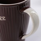 Кружка керамическая Доляна Coffee, 270 мл, цвет коричневый - Фото 3