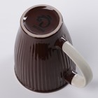Кружка керамическая Доляна Coffee, 270 мл, цвет коричневый - Фото 4