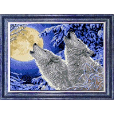 Канва с нанесённым рисунком для вышивки крестиком «Лунная соната», размер 23x30 см