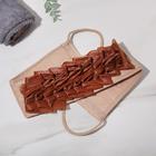 Мочалка-лента для тела массажная Доляна, 35×12 см, цвет бежевый - Фото 2